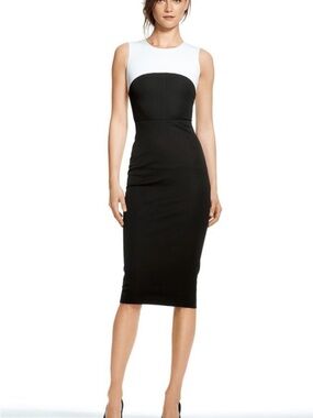 Roland Mouret for Banana Republic Sleeveless 2-Tone Black and White Sheath Dress